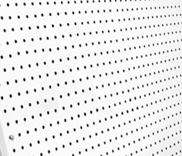 Metal steel pegboard white